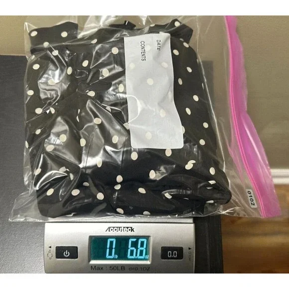 Jones New York signature skirt Tiered Size 16 100% Silk Black & White Polka Dots - Picture 4 of 4